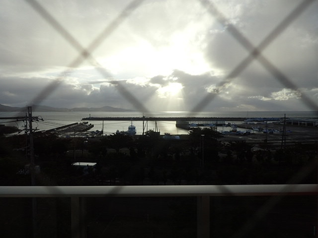 部屋から海が見えました