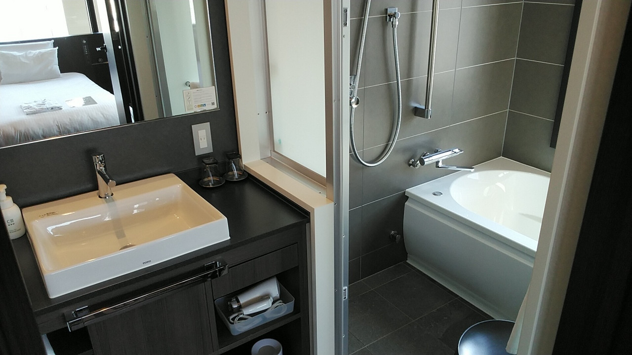 独立の洗面に浴室