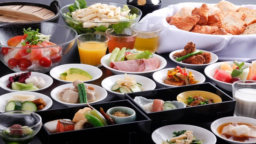 ビュッフェスタイルのおばんざい朝食で朝からお腹いっぱい3493047