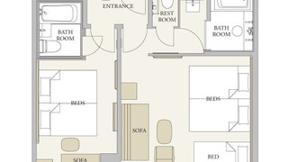 アジョイニングルーム (フォースルーム+ツインルーム) 隣室確約