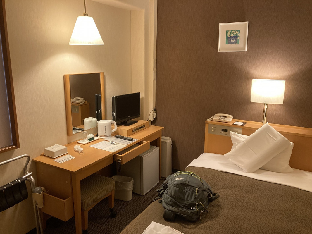 シングルルーム、全般的に暗い