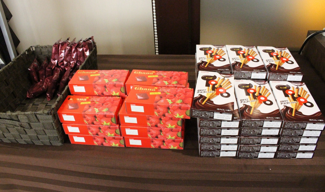 お持ち帰り用のロッテお菓子