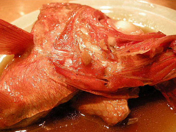 「里芋」料理 930418 金目の兜煮、拡大