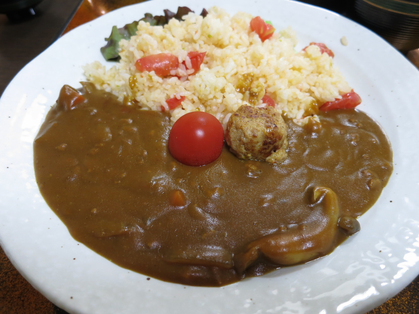 「あさひ庵」料理 6675 【トマトカレー】北本ではトマトカレーが地元B級グルメのようです。