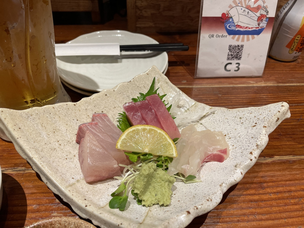 居酒屋「舟忠」での夕食の一部