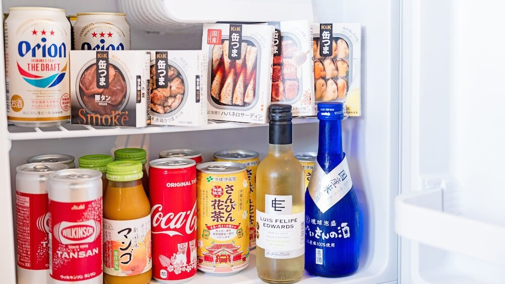 客室内のドリンク