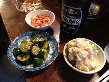 「大島や」料理 824651 【再訪】ポテサラ・きゅうり・柿ピー
