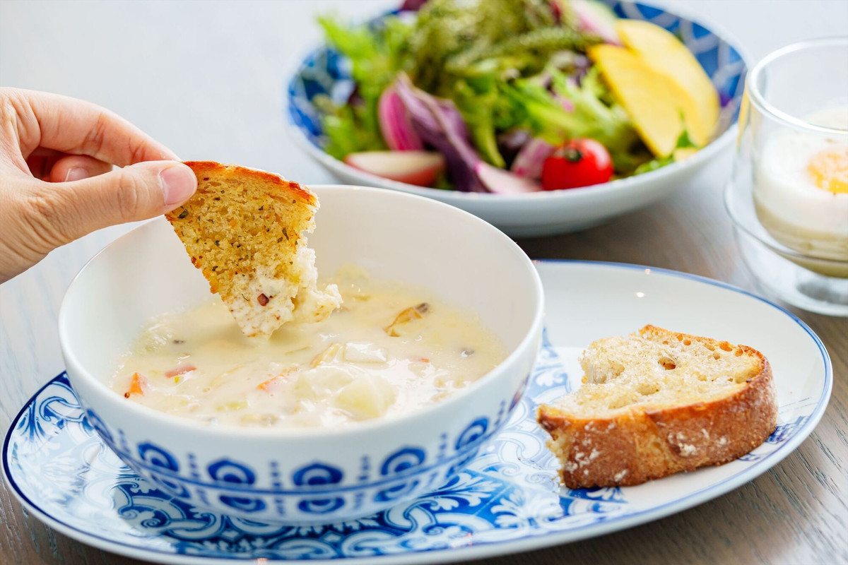 朝食一例/クラムチャウダー