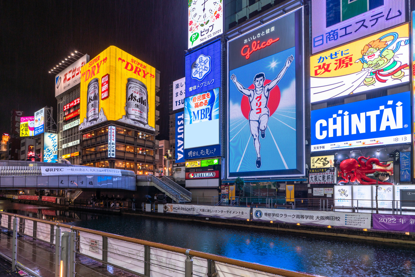 《大阪府》道頓堀・雨の歓楽街