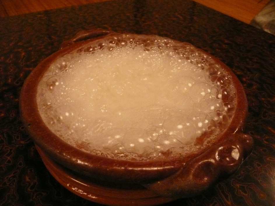 「浅田屋」 料理 19952450 朝粥はお醤油味の餡が別に添えられます。