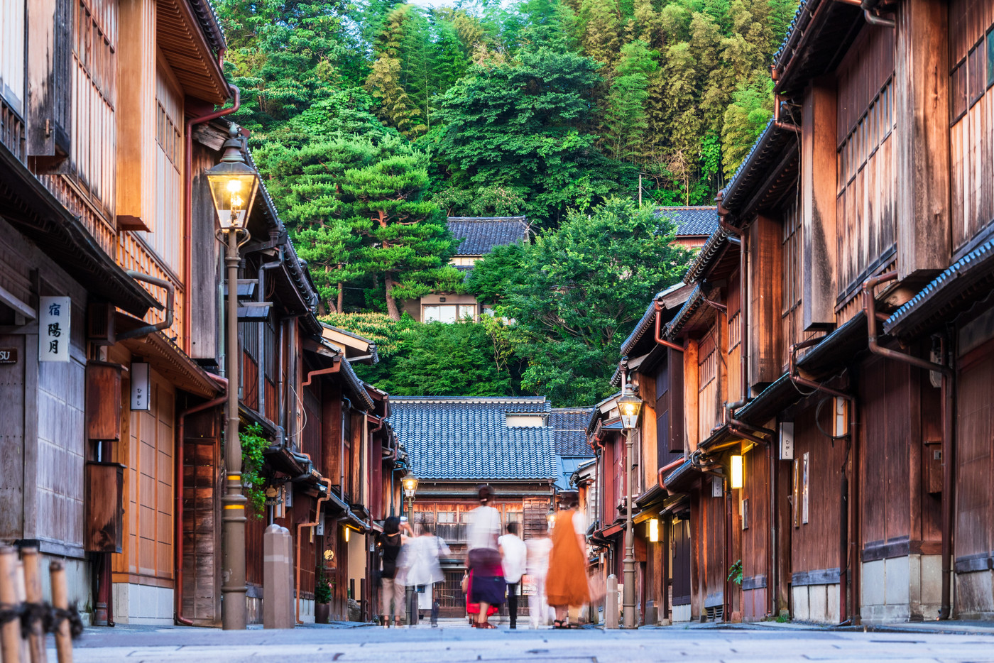 金沢　ひがし茶屋街　夕景
