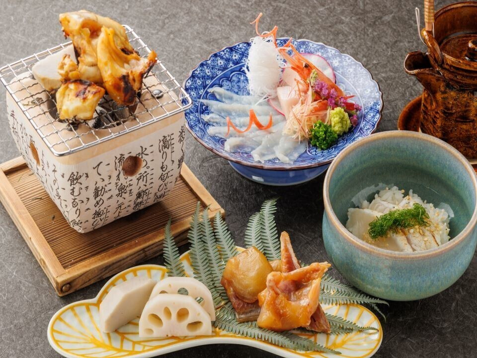 隨縁亭のふぐ料理例