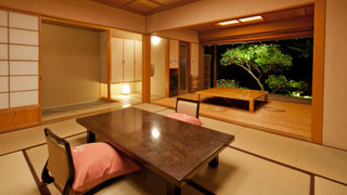 [106]露天風呂付き客室/本間10畳+掘りごたつ式次の間(禁煙):部屋食