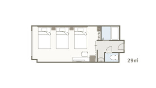 訳ありトリプルルーム (早朝から騒音が発生します)