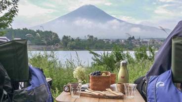 河口湖無人島夕暮れカヌー / 1