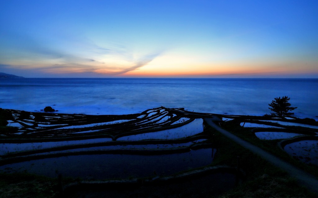 屏風崎公園から眺める能登島大橋、石川県七尾市石崎町にて