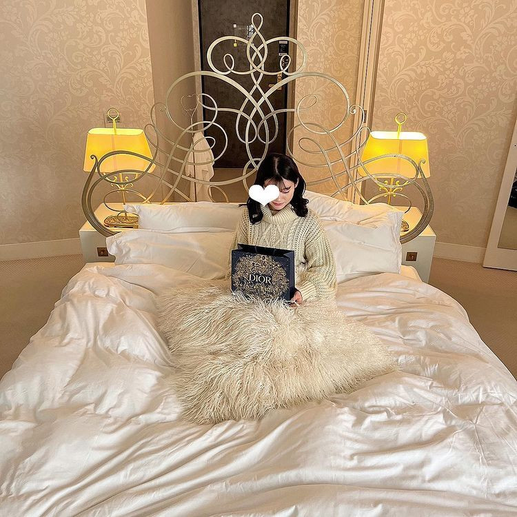 ベッドがとても可愛らしかったので写真映えしました♡