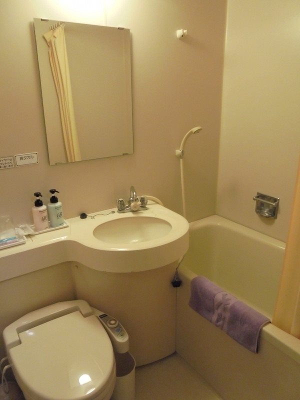 ユニット式　バスタブは使わず　大浴場の内湯と露天風呂で満足