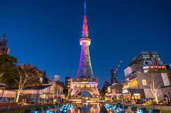 [Aichi] Night view of Nagoya TV Tower and Hisaya Odori Park