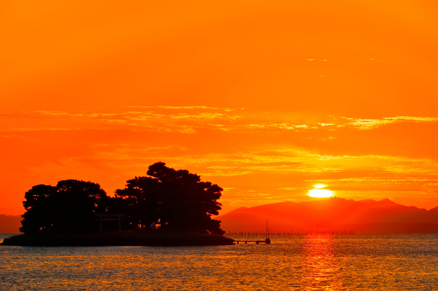 宍道湖の夕焼け