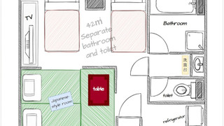 和洋室 セミダブル2台 禁煙