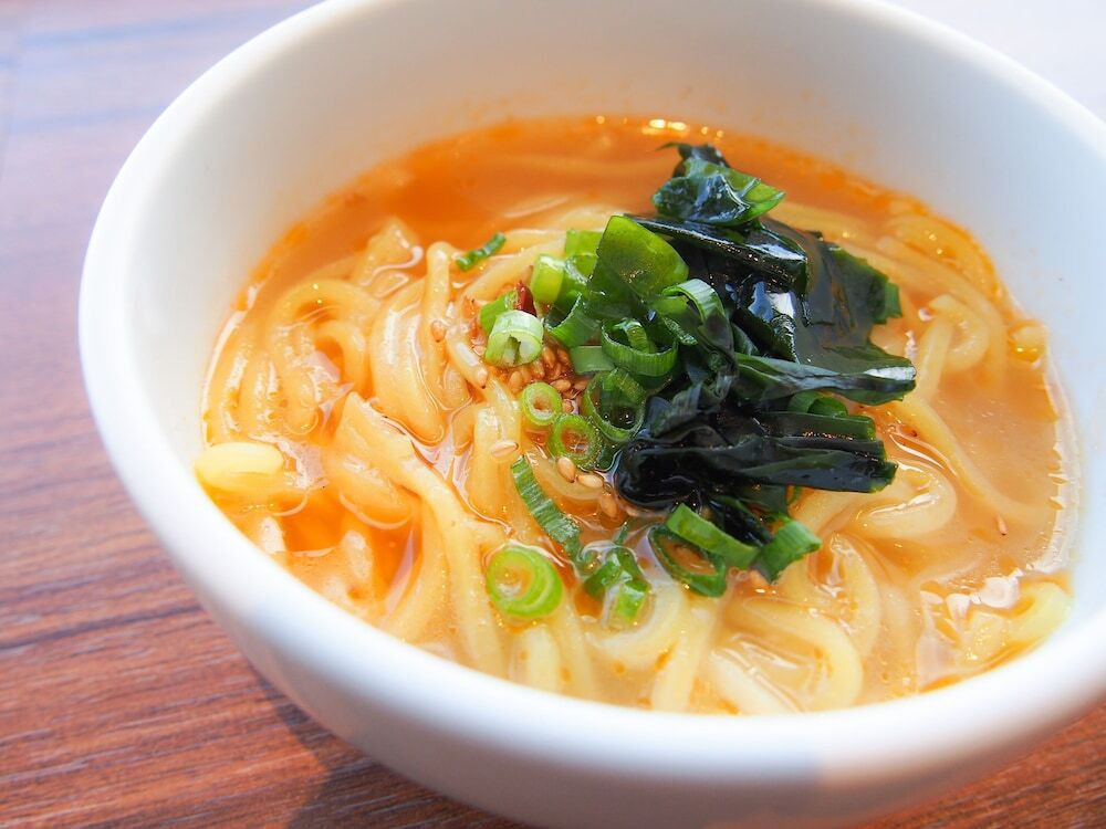 朝食ビュッフェの海老塩ラーメン