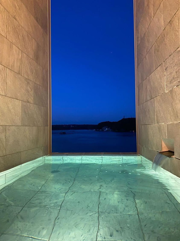 客室露天風呂 夜の眺め一例