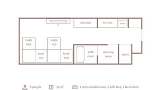 モデレートファミリーロフトベッドルーム