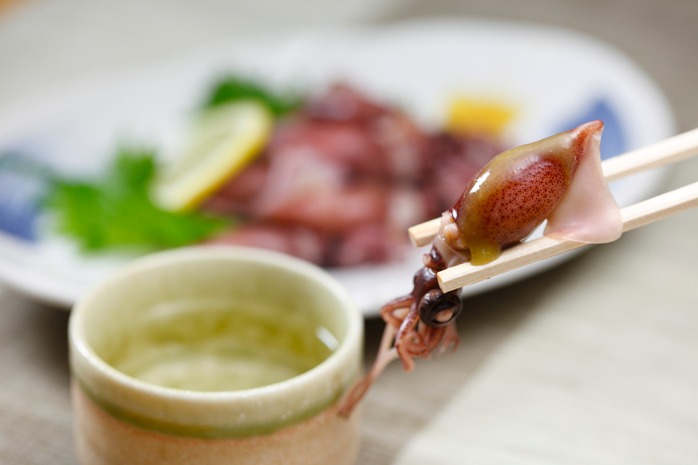 ホタルイカと日本酒