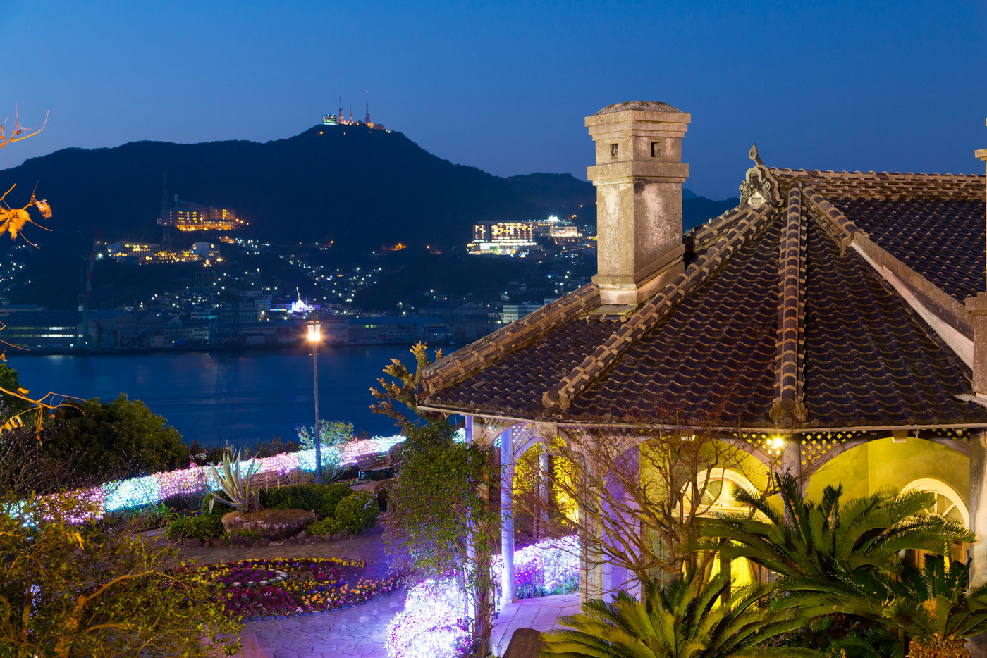 旧グラバー邸と稲佐山夜景