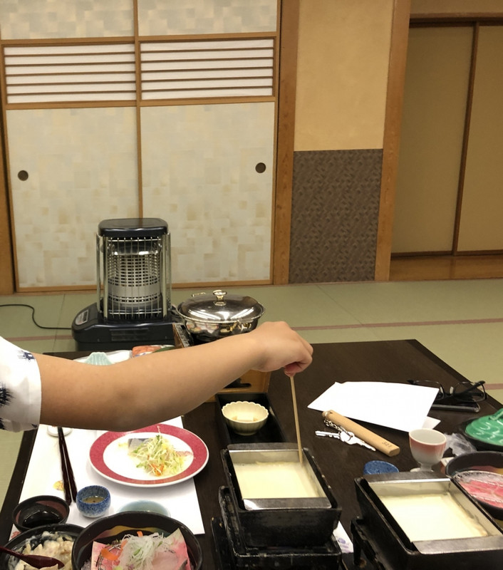 夕食の湯葉作り