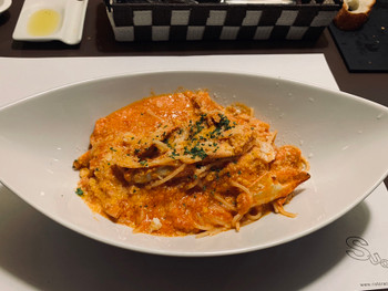 「Ristorante SUOLO」 料理 139768649 渡り蟹のトマトクリームスパゲッティ