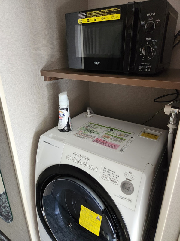 洗濯機、電子レンジが全部屋にあり