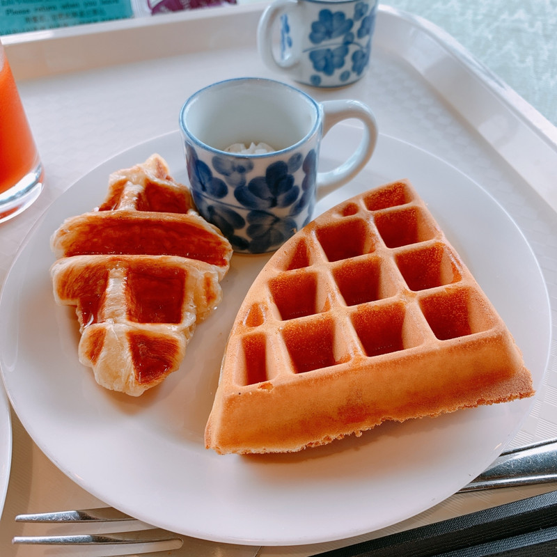 朝食でめちゃくちゃ美味しかったワッフル