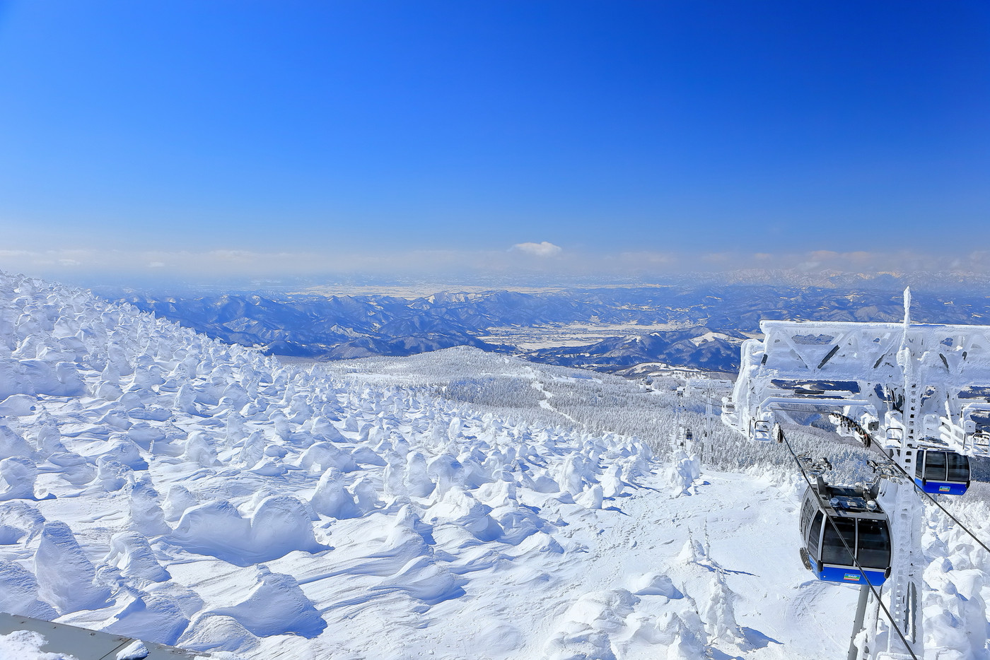 【山形県】晴天下の蔵王樹氷群
