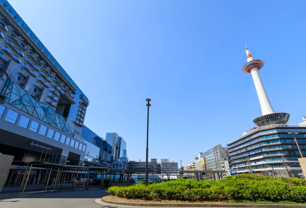 京都駅と京都タワー
