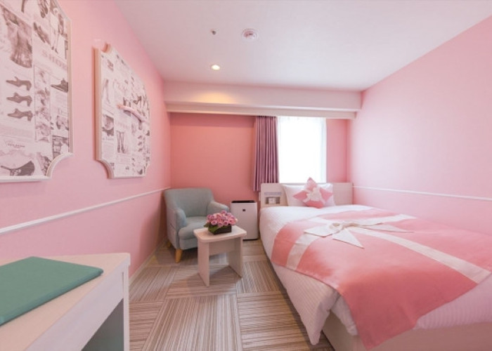 ピンク＆リボンモチーフが可愛い「レディースフロア」。アメニティは「ジルスチュアート」なのも高ポイント♪