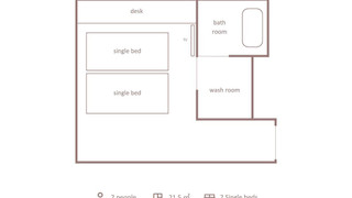 コンフォート ダブルルーム 2 ベッドルーム 禁煙