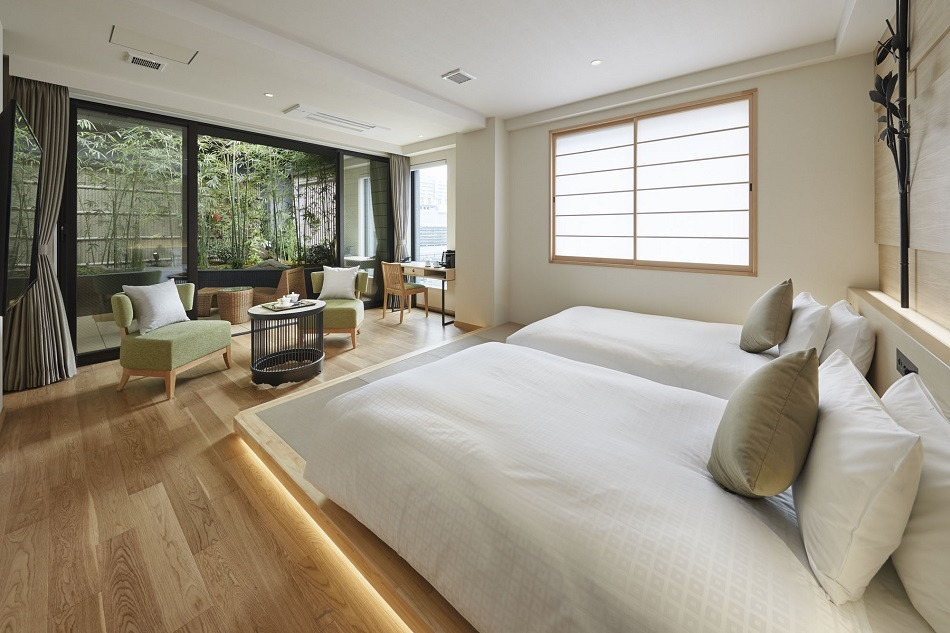 ラグジュアリールーム　MIYABI　信楽焼露天　ベッドルーム