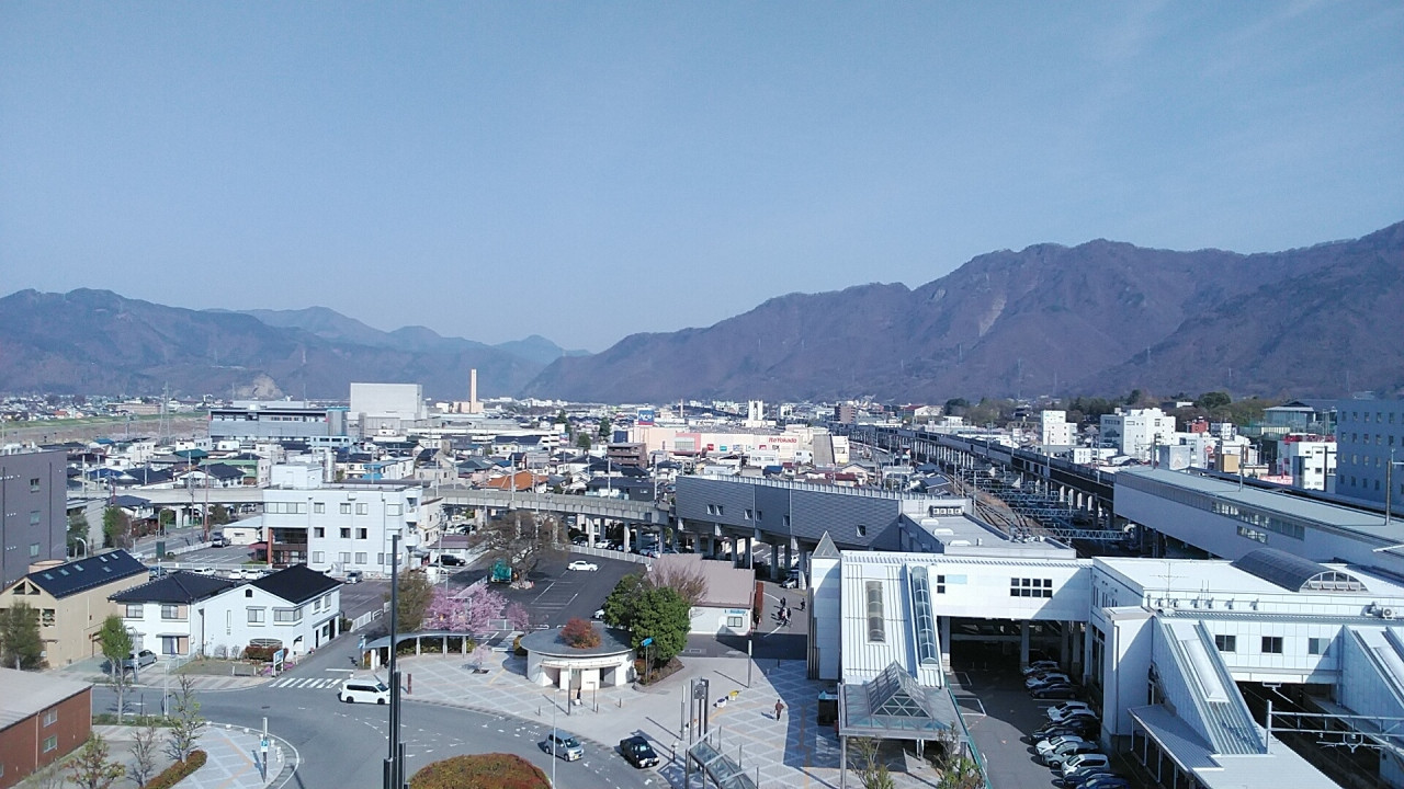 駅のロータリー側の眺望