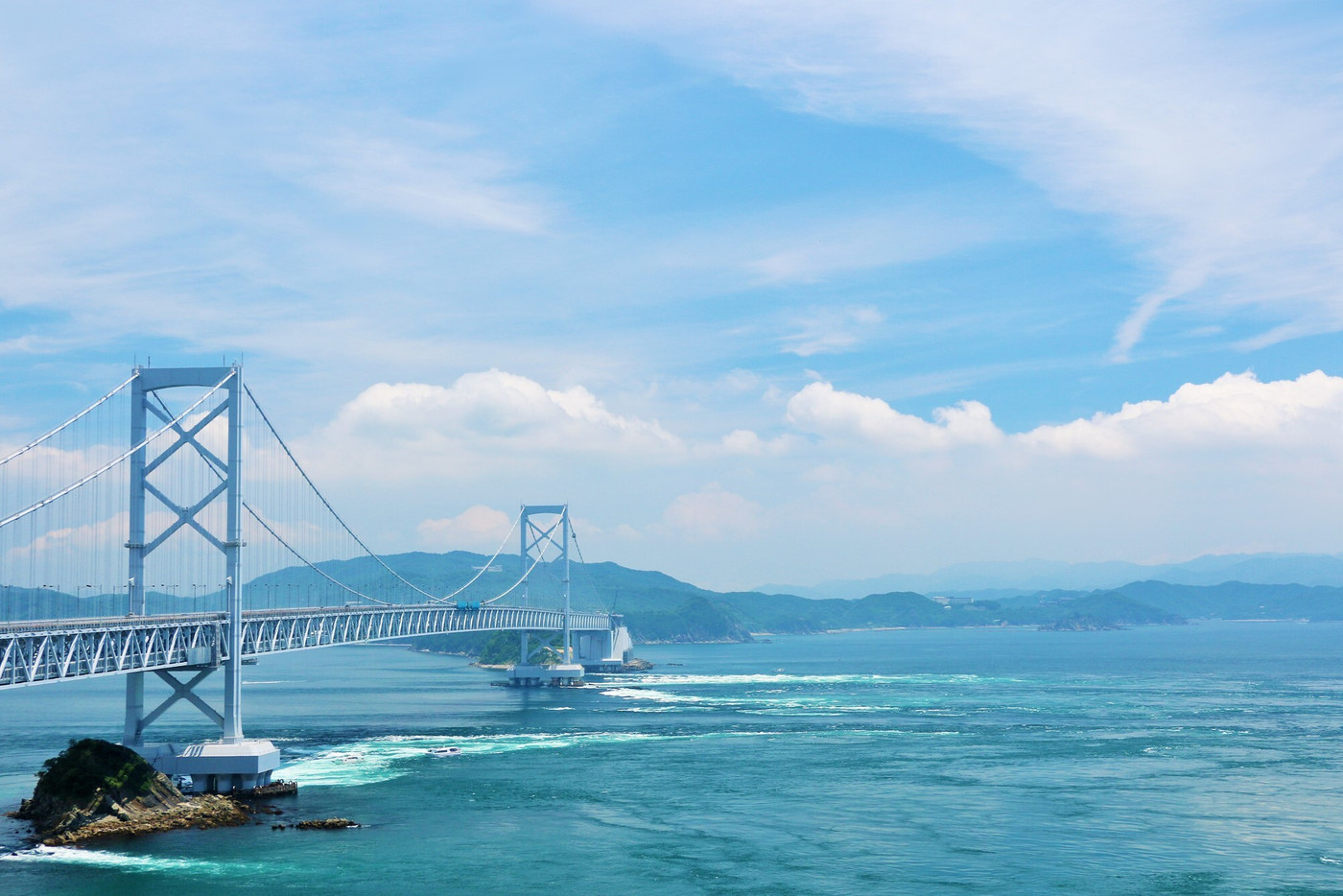 徳島県　青空の鳴門海峡大橋