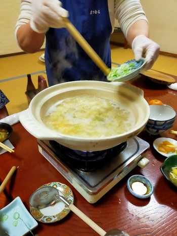 「まつむら旅館」 料理 145253150 締めは雑炊