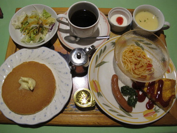 「パスタカフェ 八乃森」 料理 35056805 モーニング（パンケーキ＆スペインオムレツ）