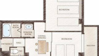 スーペリア ルーム 2 ベッドルーム バルコニー