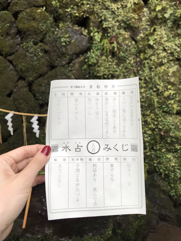 貴船神社 水占い