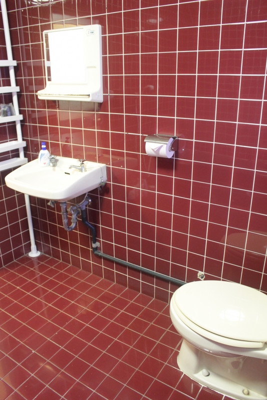 洗面台とトイレ。共用ですが広くて使いやすいです。