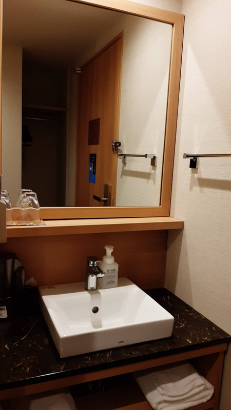 洗面台はドアの横にありました