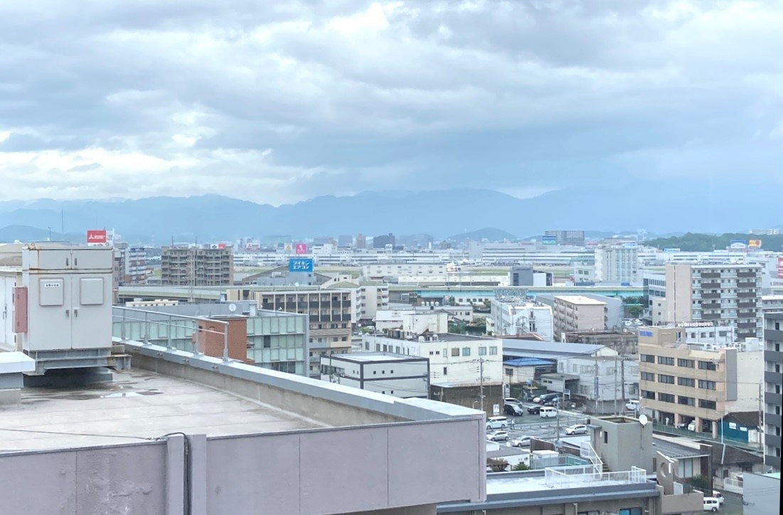 空港の国内線ターミナルビルが見えます