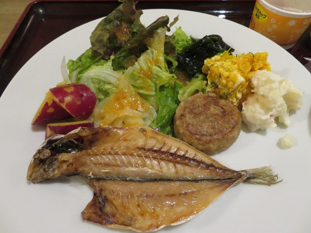 朝食ブッフェの一例。