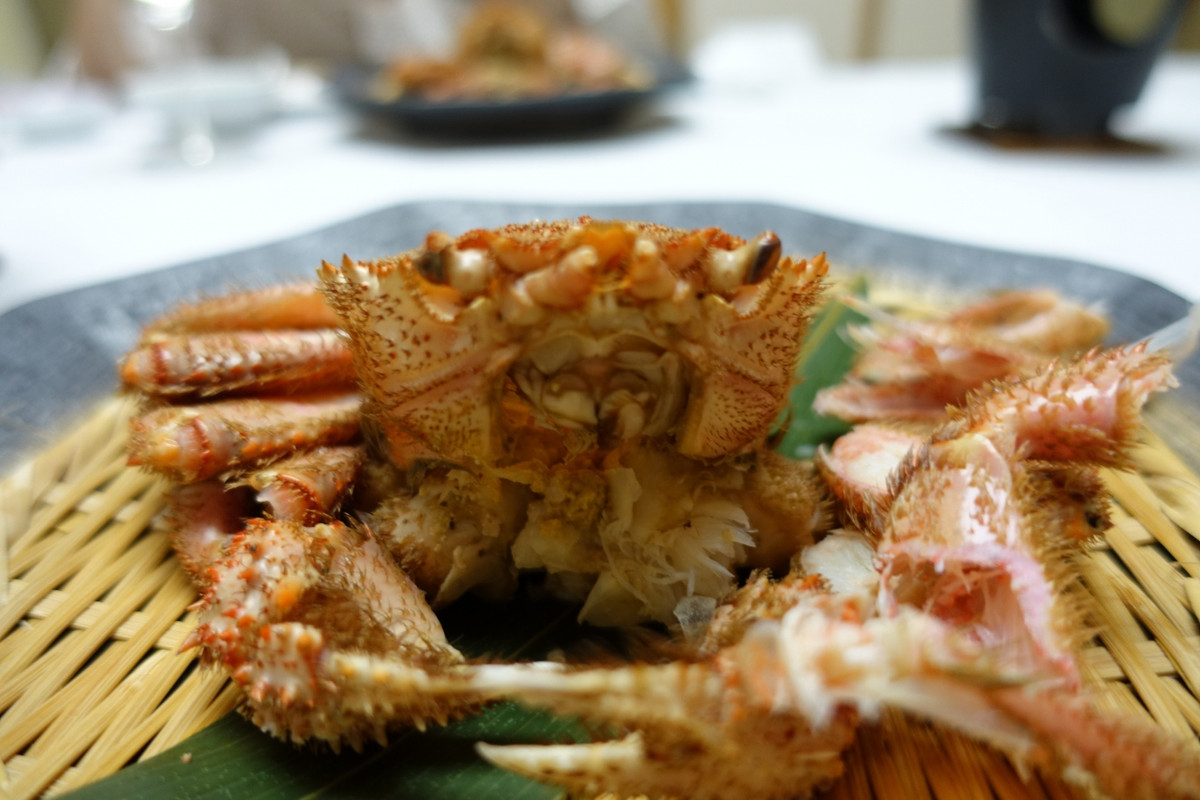 個室で頂く蟹三昧の夕食